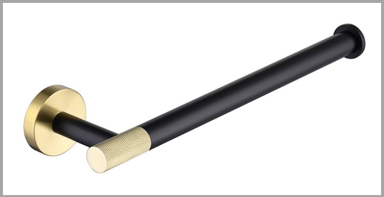 Bathroom Towel Rack Bar Hanger with Stainless Steel Wall Mounted Design and Brushed Gold Accents