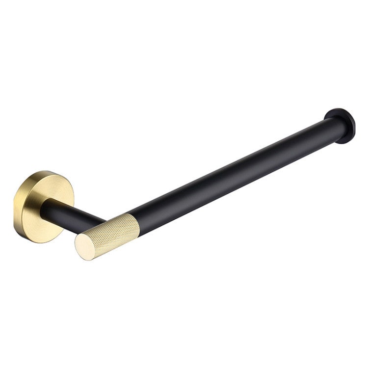 Bathroom Towel Rack Bar Hanger with Stainless Steel Wall Mounted Design and Brushed Gold Accents