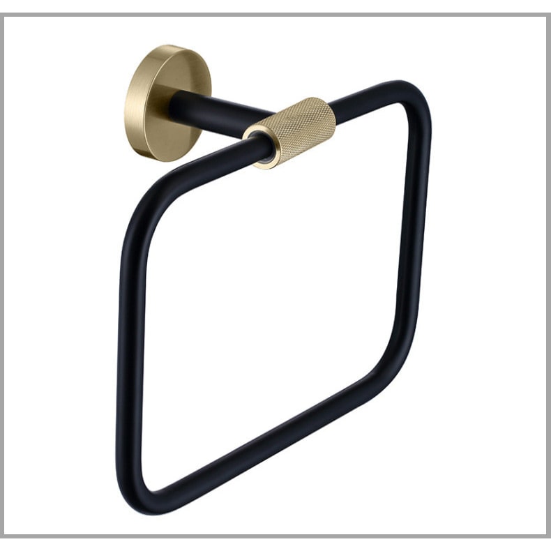 Bathroom Towel Rack Bar Hanger with Stainless Steel Wall Mounted Design and Brushed Gold Accents