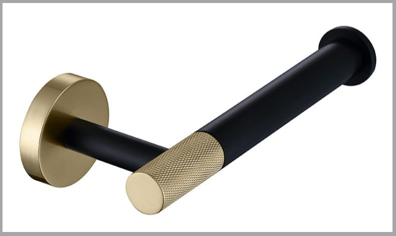Bathroom Towel Rack Bar Hanger with Stainless Steel Wall Mounted Design and Brushed Gold Accents