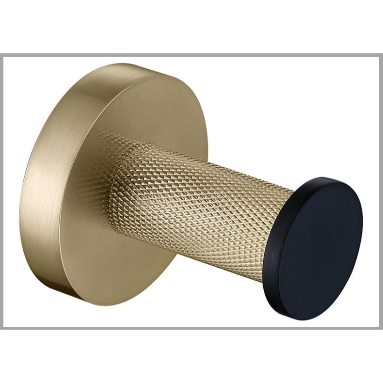 Bathroom Towel Rack Bar Hanger with Stainless Steel Wall Mounted Design and Brushed Gold Accents