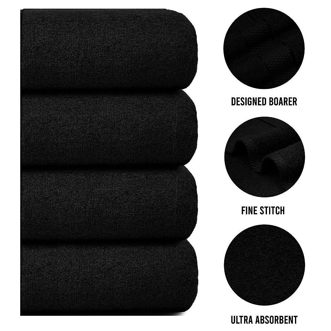 4-Piece Jumbo Bath Towel Set - Quick Dry Bathroom Towels