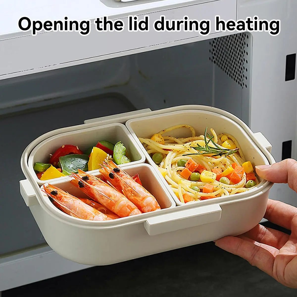 Bento Lunch Box with Removable Compartments Leak Proof Snap Lock Lid Insulated Carry Bag