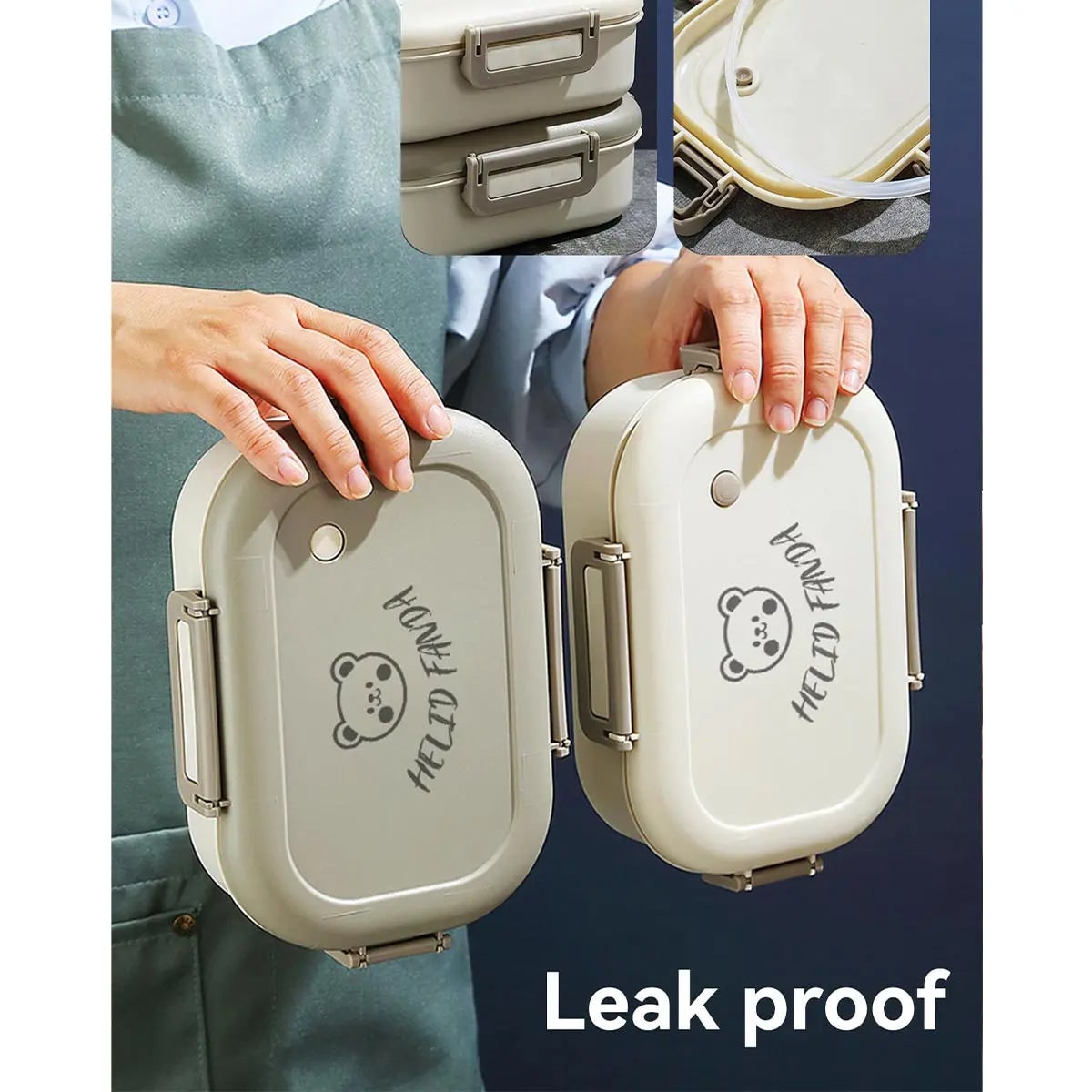 Bento Lunch Box with Removable Compartments Leak Proof Snap Lock Lid Insulated Carry Bag