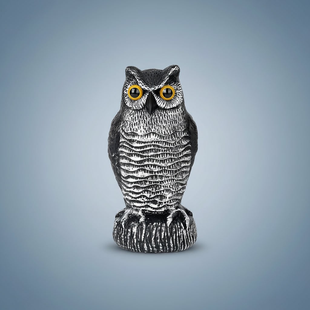 Halloween Owl Decoy Statue with Bird Deterrent Scarecrow Design Outdoor