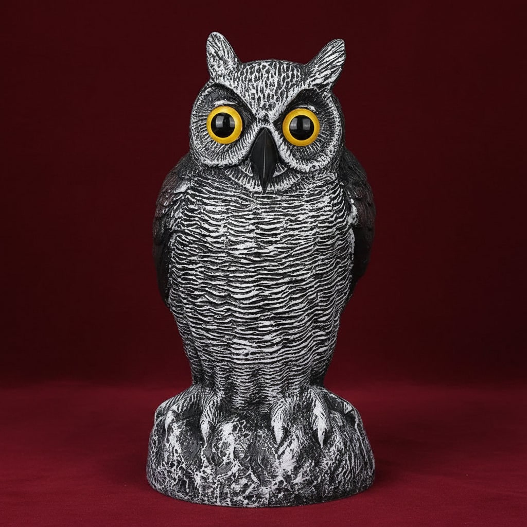 Halloween Owl Decoy Statue with Bird Deterrent Scarecrow Design Outdoor