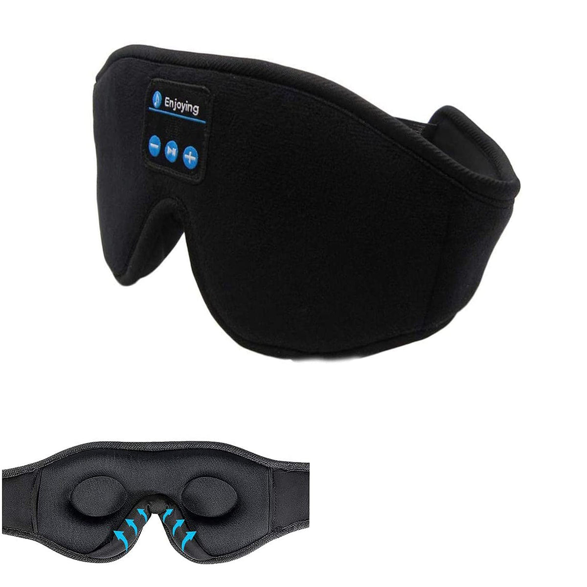 Bluetooth Sleep Mask with Weighted Padding and Built-In Headphones for Blackout Rest Silk