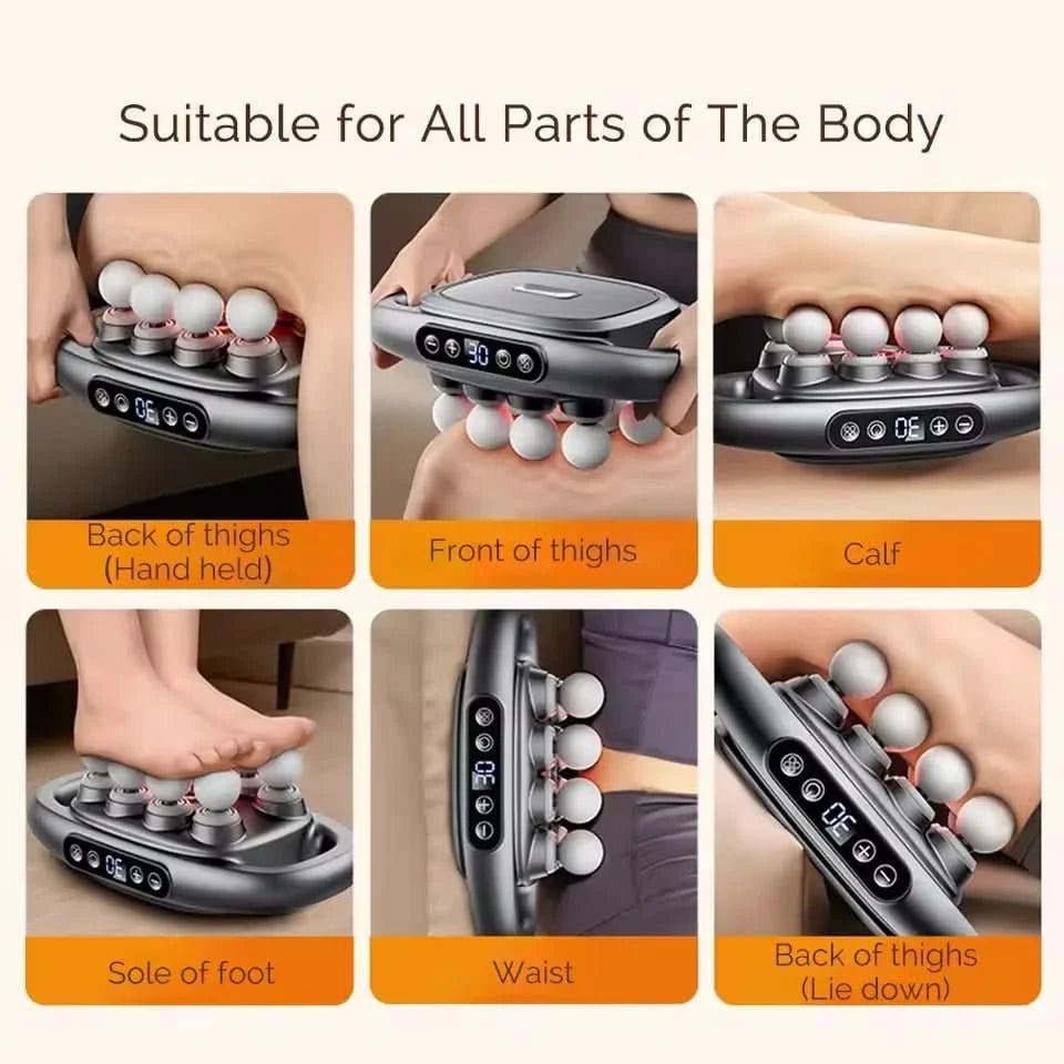 Body Massager Handheld Massage Gun with Dual Handles and Eight Nodes
