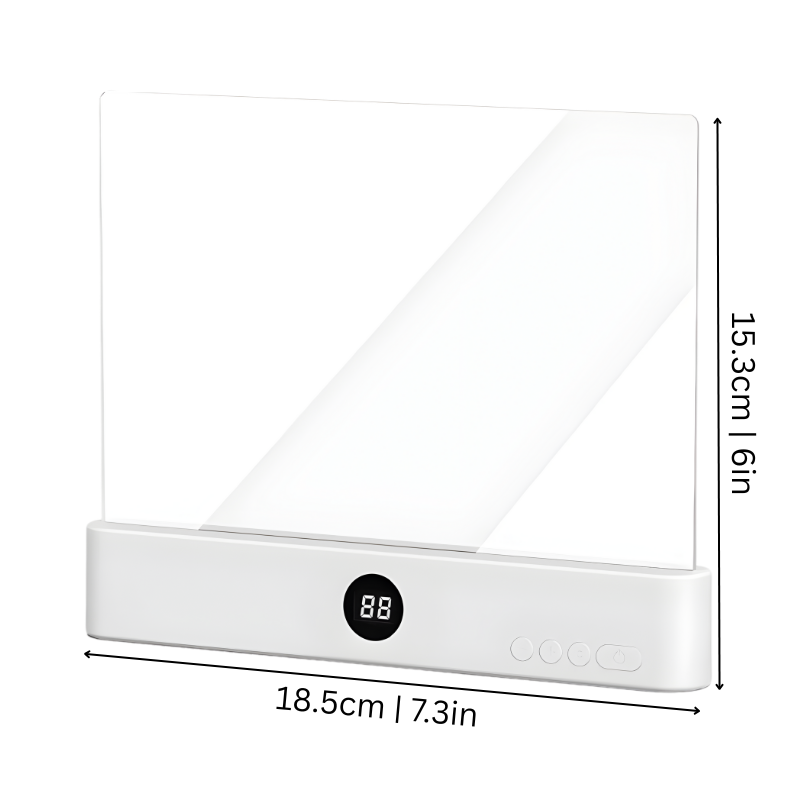 Book Light Panel LED for Reading with Digital Display and Flat Design Wall