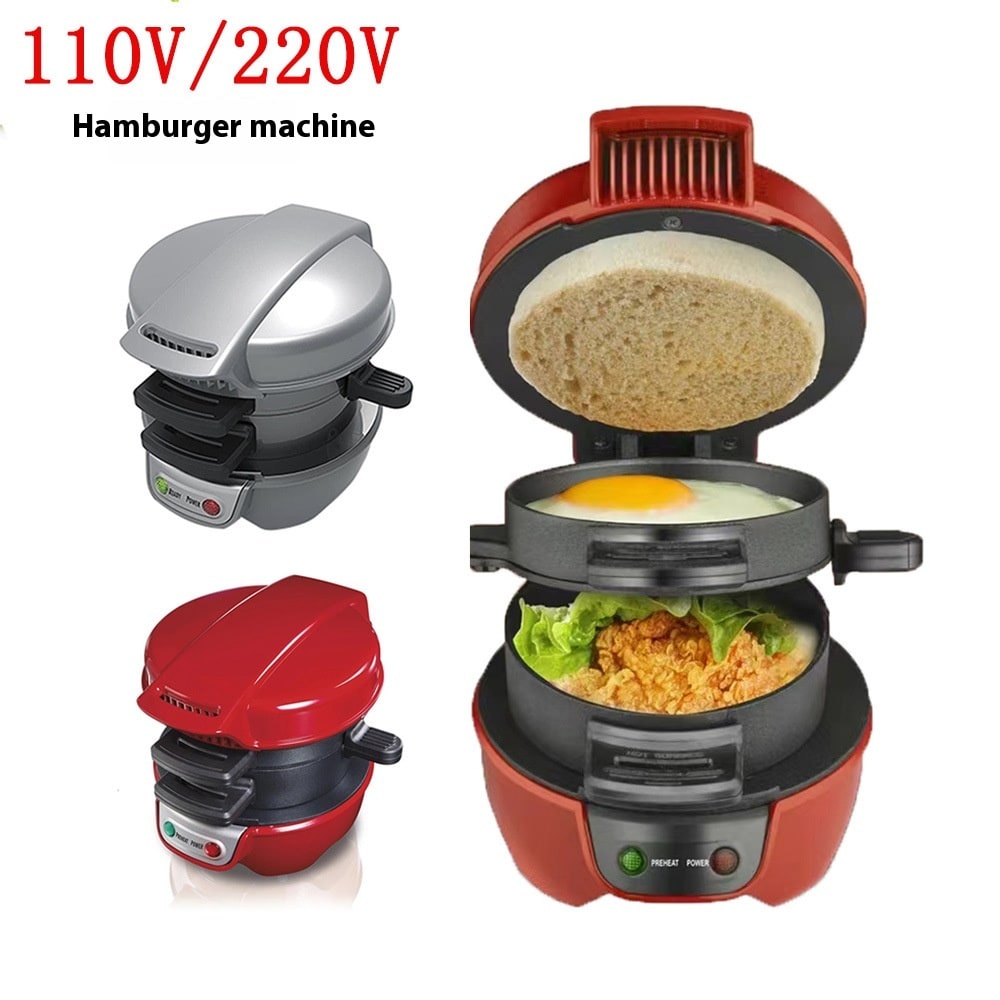 Breakfast Sandwich Maker and Panini Press Machine with Non-Stick Plates and Egg
