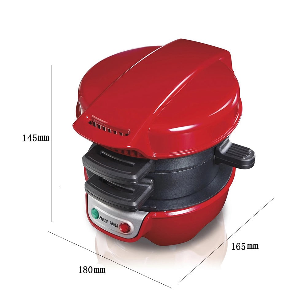 Breakfast Sandwich Maker and Panini Press Machine with Non-Stick Plates and Egg