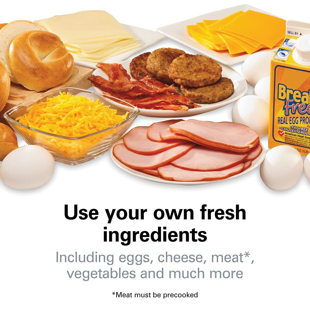 Breakfast Sandwich Maker and Panini Press Machine with Non-Stick Plates and Egg
