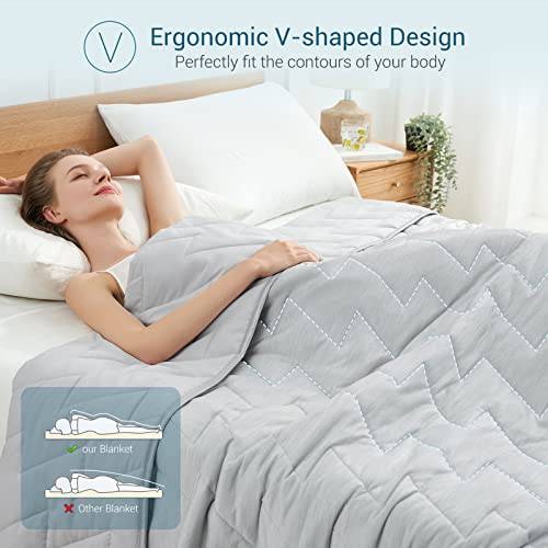 Breathable Cooling Blanket and Lightweight Comforter with Zigzag Quilting Summer