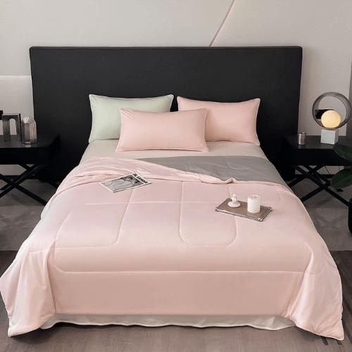 Breathable Cooling Comforter for Summer with Reversible Quilted Design and Lightweight Fabric