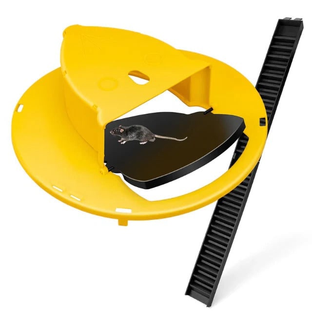 Bucket Mouse Trap with Automatic Reset and Multi-Catch Humane Ethical Design Adhesive
