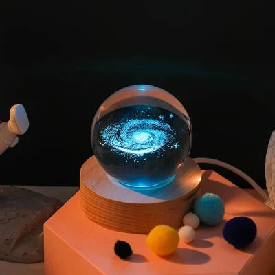 3D Solar System Crystal Ball - Galaxy Glass Globe, Astronomical Decor, Photo Accessories, Unique Birthday Gift