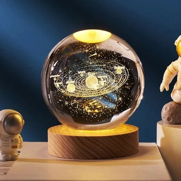 3D Solar System Crystal Ball - Galaxy Glass Globe, Astronomical Decor, Photo Accessories, Unique Birthday Gift