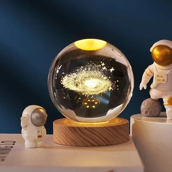 3D Solar System Crystal Ball - Galaxy Glass Globe, Astronomical Decor, Photo Accessories, Unique Birthday Gift