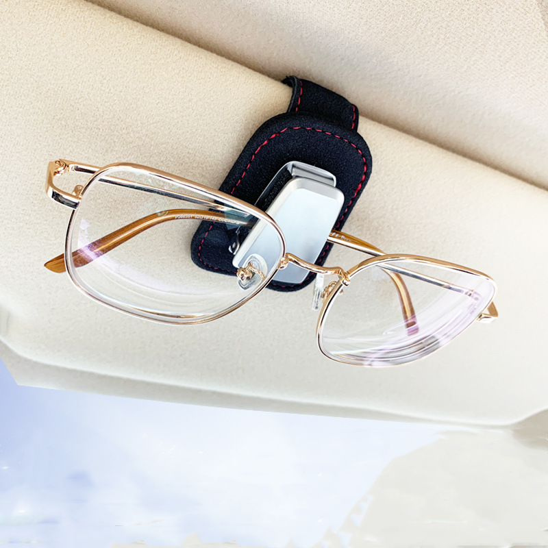 Leather Sunglasses Holder for Car - Custom Logo Available