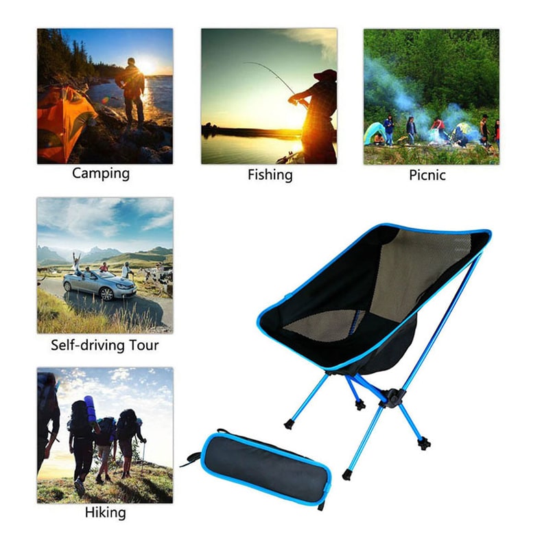 Camping Chair Folding Outdoor with Aluminum Frame and Breathable Mesh Portable Beach Lounge Seat