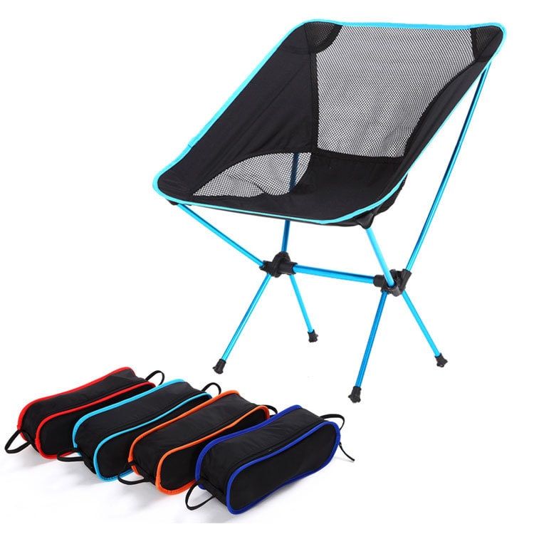 Camping Chair Folding Outdoor with Aluminum Frame and Breathable Mesh Portable Beach Lounge Seat