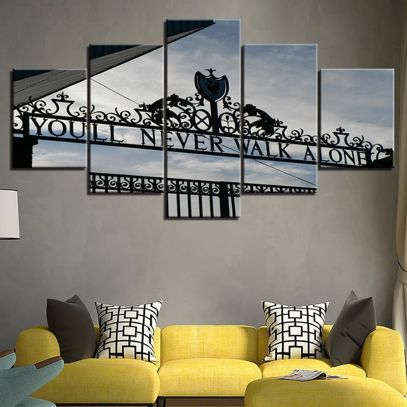 Canvas Wall Art Modern Abstract 5 Piece Split Panel Set with Gallery Wrapped Edges for Large Decor