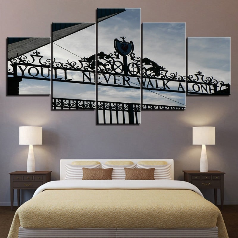 Canvas Wall Art Modern Abstract 5 Piece Split Panel Set with Gallery Wrapped Edges for Large Decor