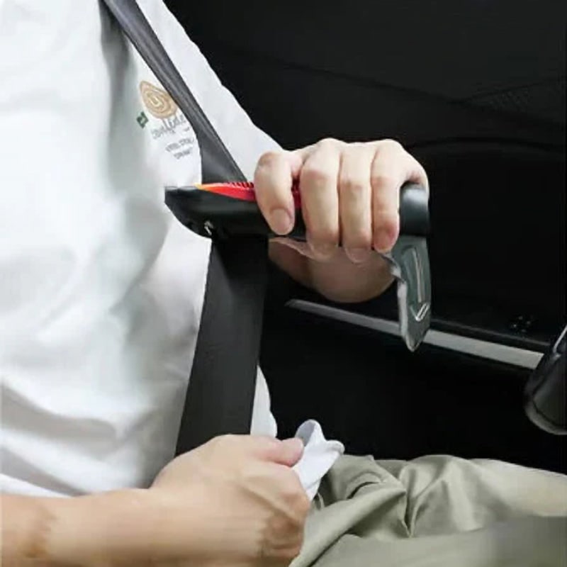 Car Assist Handle with Window Breaker and Seatbelt Cutter Emergency Tool Grab Bar