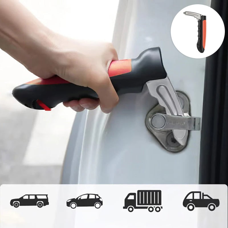 Car Assist Handle with Window Breaker and Seatbelt Cutter Emergency Tool Grab Bar