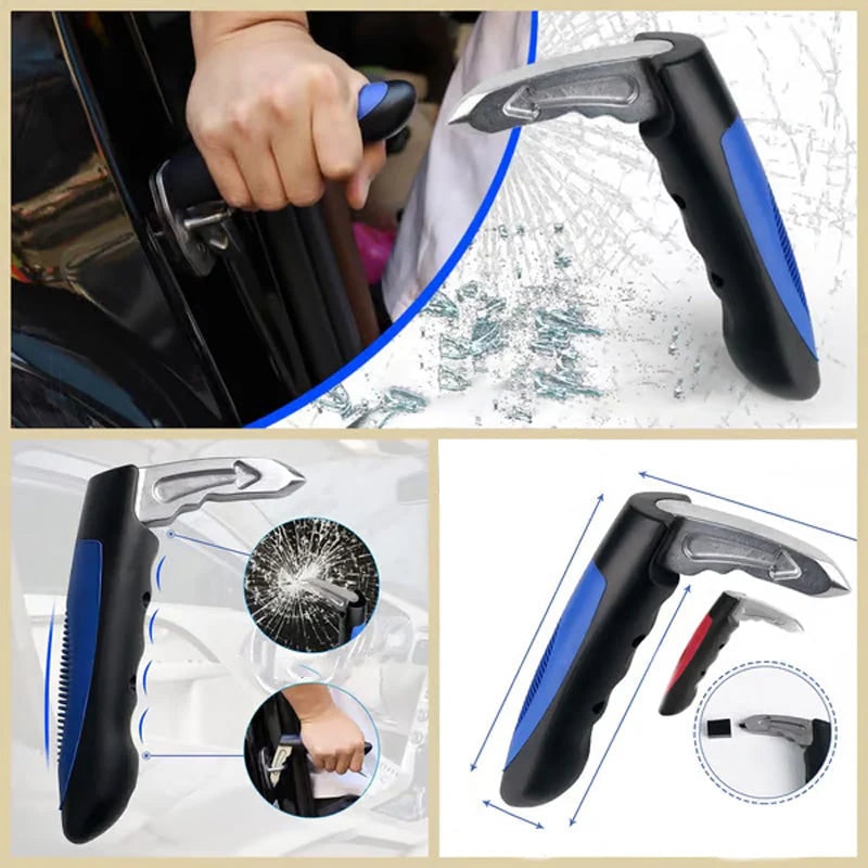 Car Assist Handle with Window Breaker and Seatbelt Cutter Emergency Tool Grab Bar