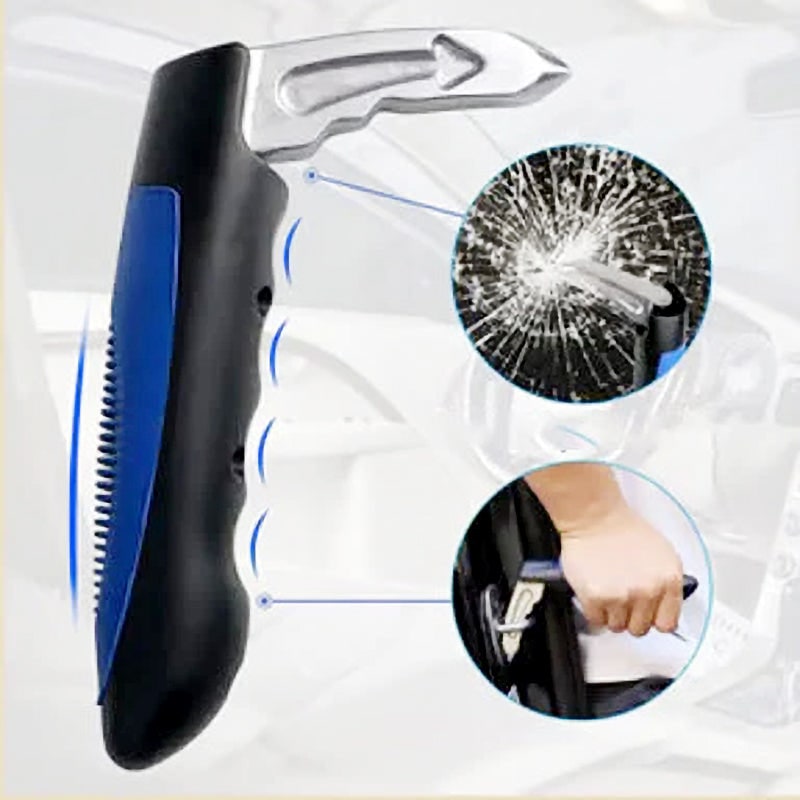 Car Assist Handle with Window Breaker and Seatbelt Cutter Emergency Tool Grab Bar