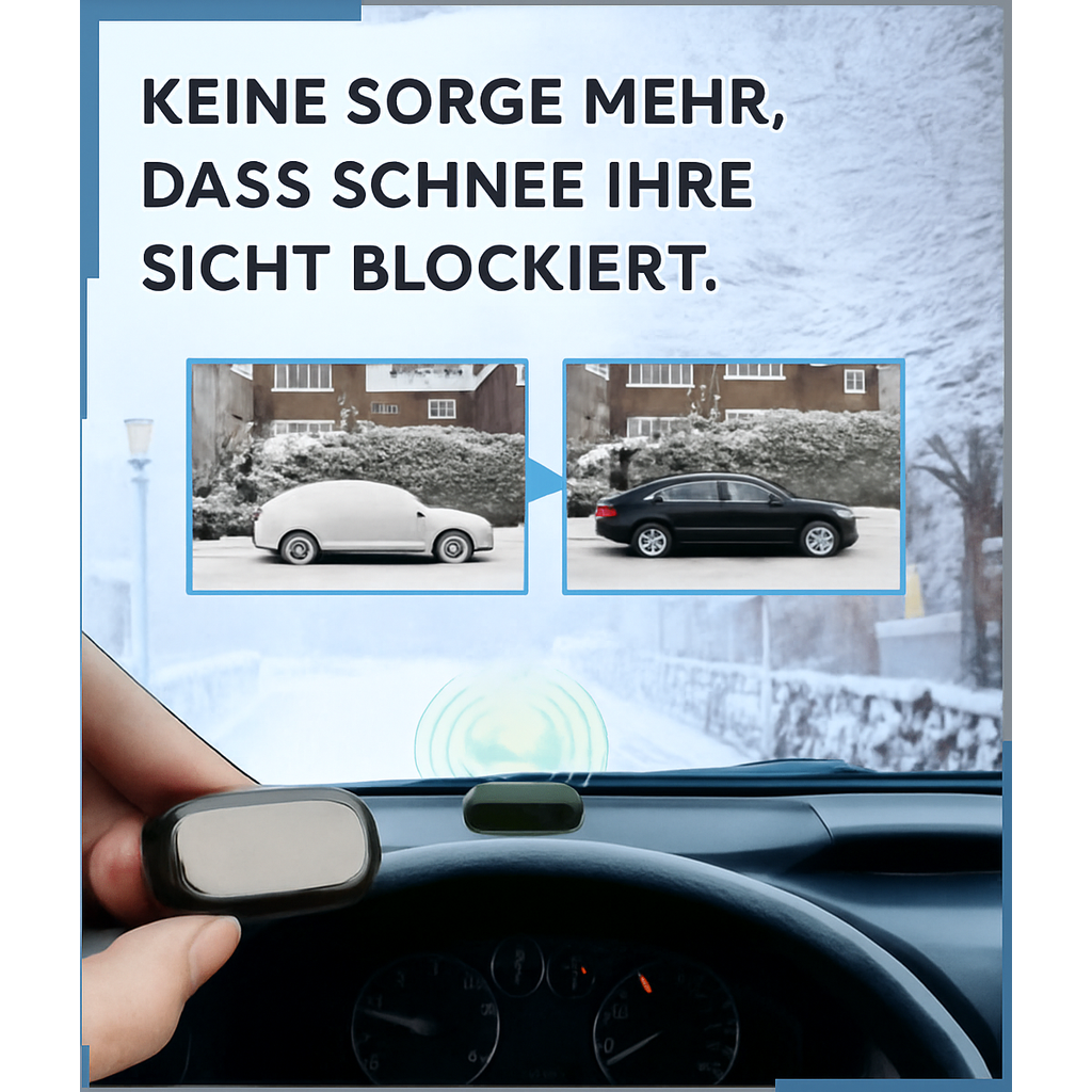 Car Deicer Electromagnetic Solar Powered Dashboard Windshield Winter Wireless LED
