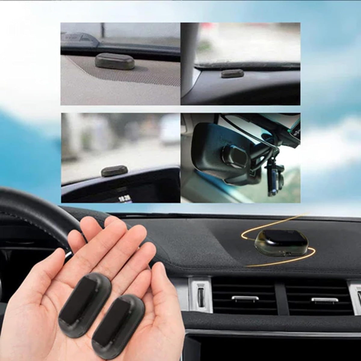 Car Deicer Electromagnetic Solar Powered Dashboard Windshield Winter Wireless LED