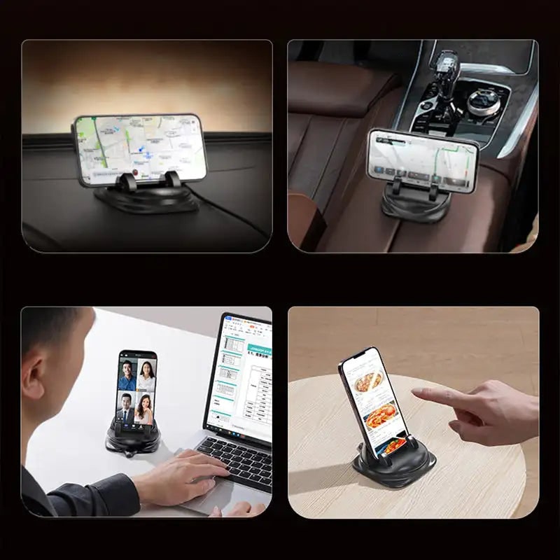 Car Phone Holder and Mount with 360-Degree Rotation for Vehicle Dashboard Cup