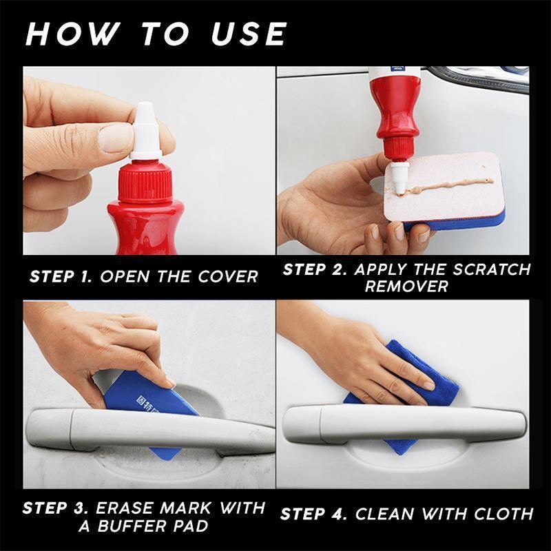 Car Scratch Remover and Paint Repair Kit with Foam Buffer Pad and Applicator Compound