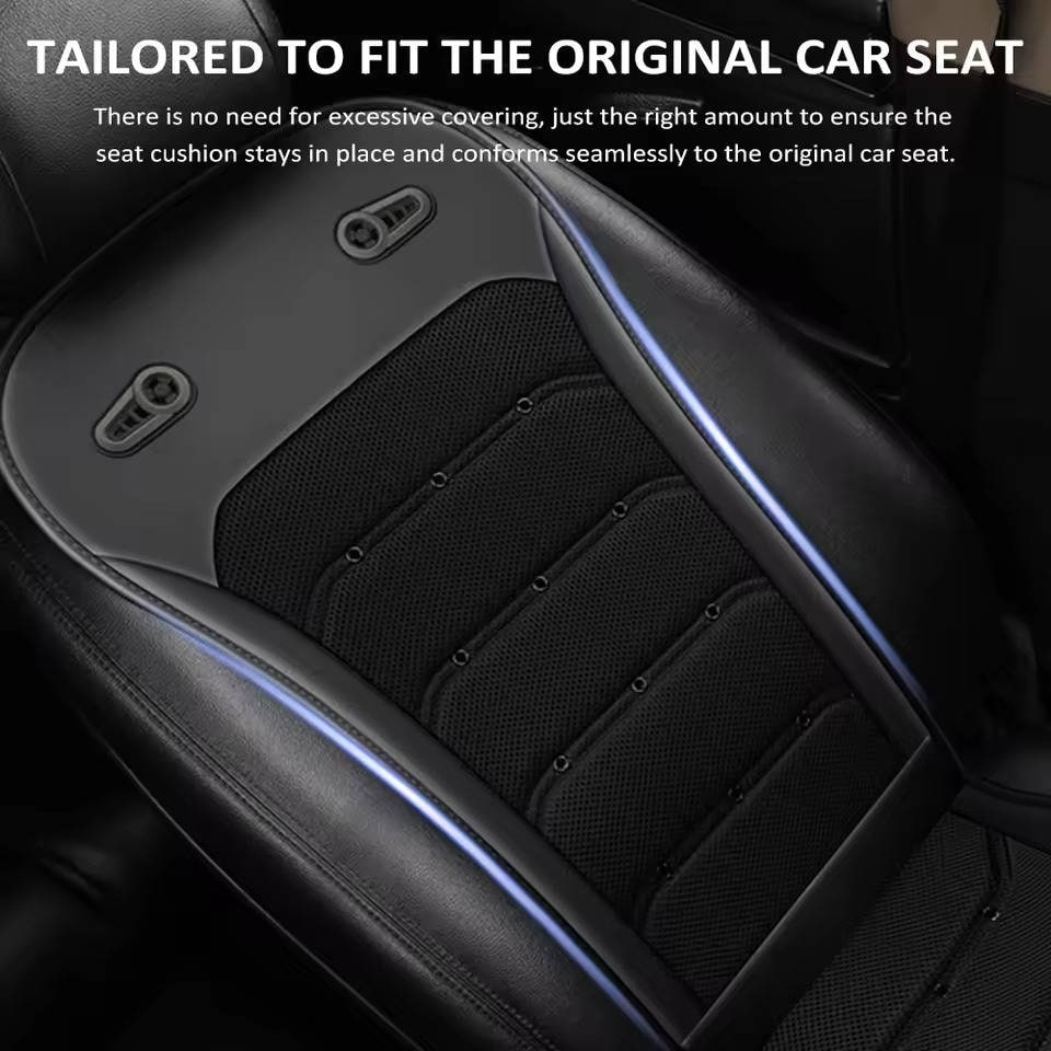 Cooling Car Seat Cushion with Ventilated Mesh and Integrated Fans
