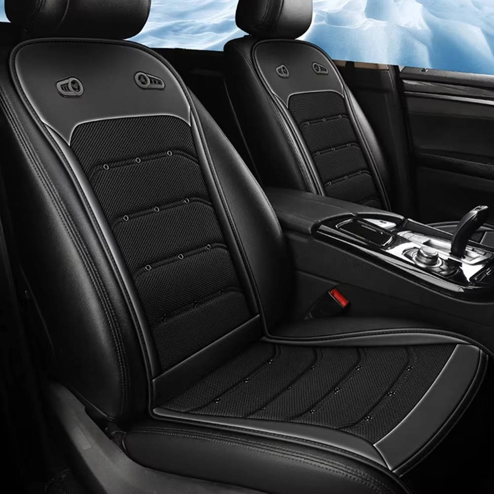 Cooling Car Seat Cushion with Ventilated Mesh and Integrated Fans