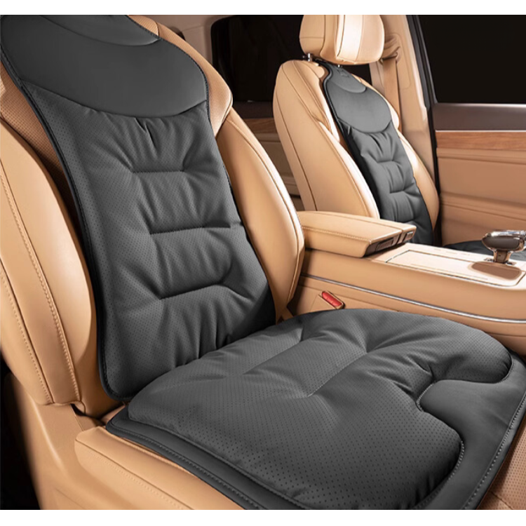 Car Seat Cushion with Lumbar Support Ergonomic Automotive with Back and Padded Faux Leather