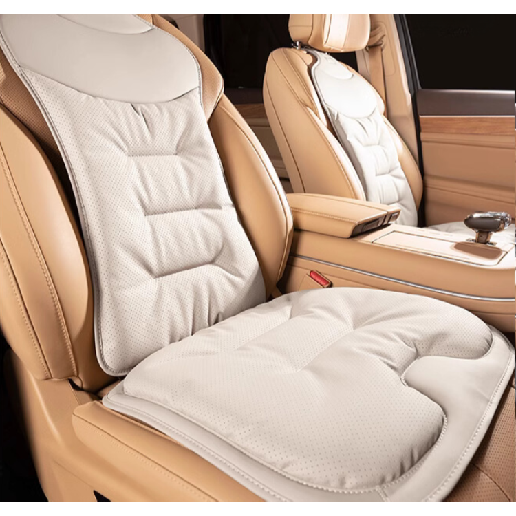 Car Seat Cushion with Lumbar Support Ergonomic Automotive with Back and Padded Faux Leather