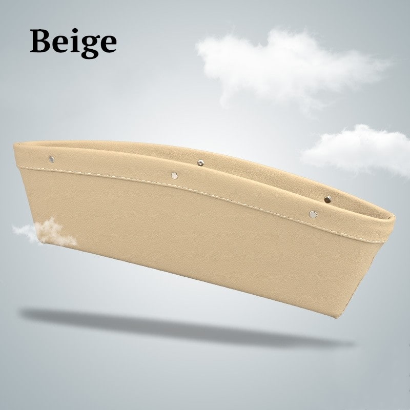Car Seat Gap Filler and Organizer with Faux Leather and Metal Rivets Back