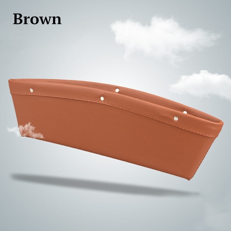 Car Seat Gap Filler and Organizer with Faux Leather and Metal Rivets Back