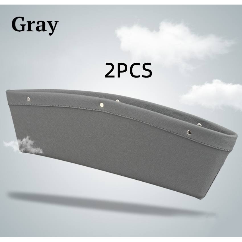 Car Seat Gap Filler and Organizer with Faux Leather and Metal Rivets Back