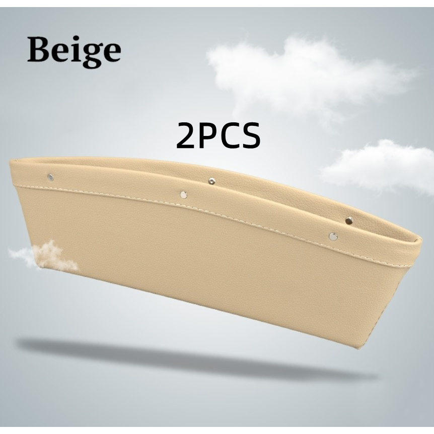 Car Seat Gap Filler and Organizer with Faux Leather and Metal Rivets Back