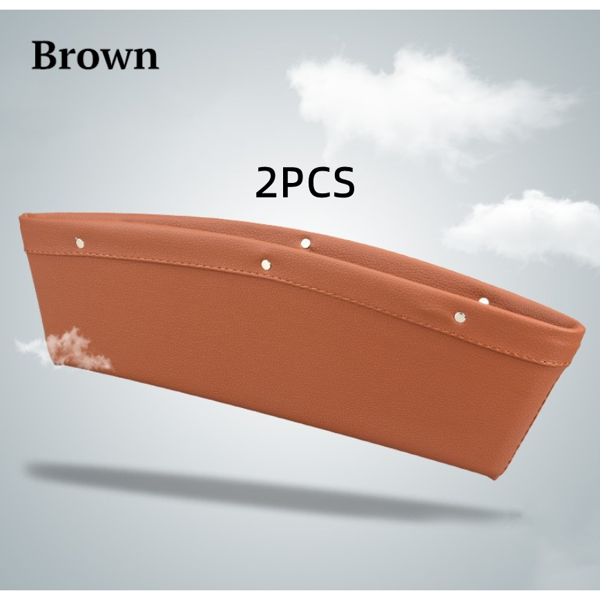 Car Seat Gap Filler and Organizer with Faux Leather and Metal Rivets Back