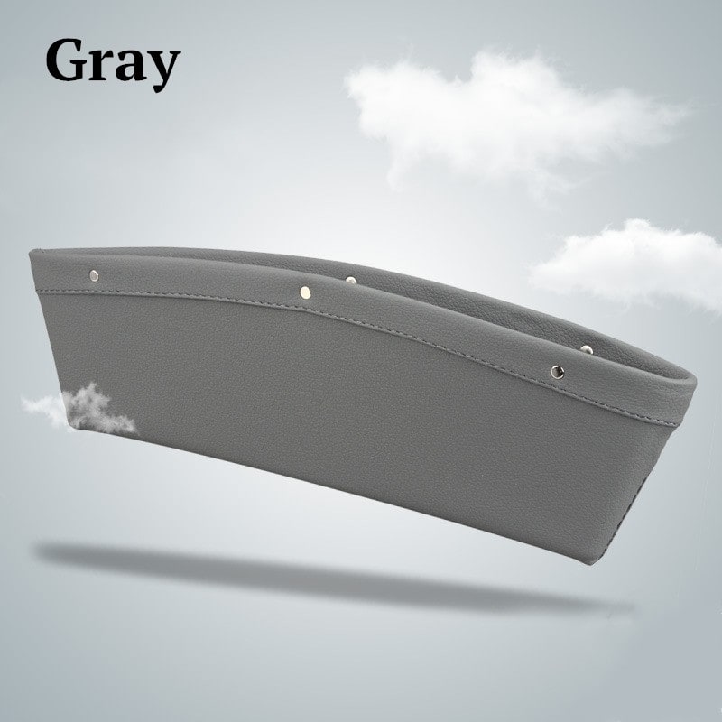 Car Seat Gap Filler and Organizer with Faux Leather and Metal Rivets Back
