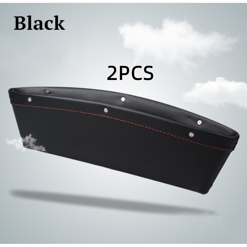 Car Seat Gap Filler and Organizer with Faux Leather and Metal Rivets Back