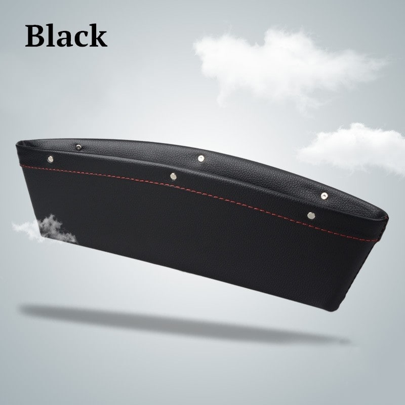 Car Seat Gap Filler and Organizer with Faux Leather and Metal Rivets Back