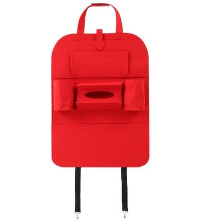 Car Seat Organizer with Backseat Storage Crevice Filler and Tissue Box Holder in Felt