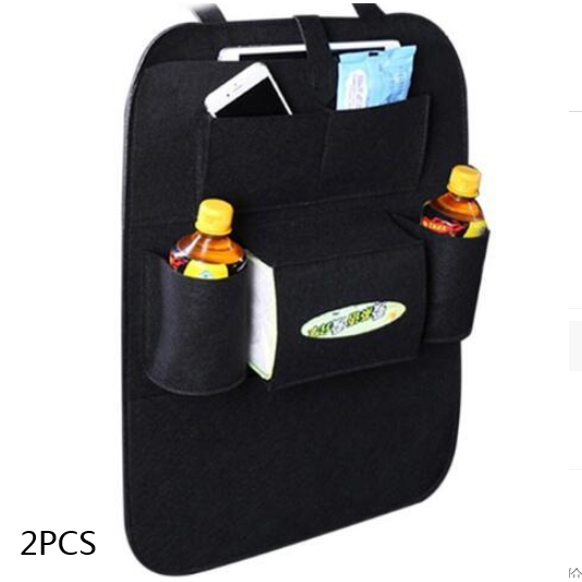 Car Seat Organizer with Backseat Storage Crevice Filler and Tissue Box Holder in Felt