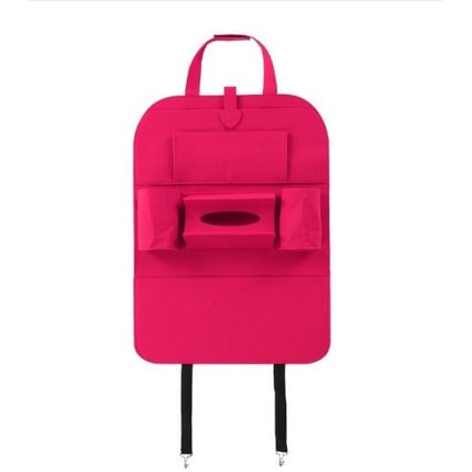 Car Seat Organizer with Backseat Storage Crevice Filler and Tissue Box Holder in Felt